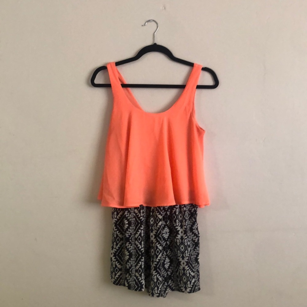 Love Blossom Neon Geometric Romper